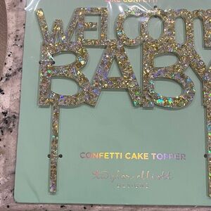 Gold Confetti Cake Topper